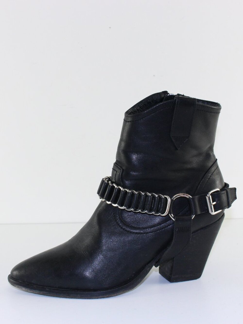 All Saints Black Ankle Boots Rare Chain Link Model (EU 39 / 8 US)